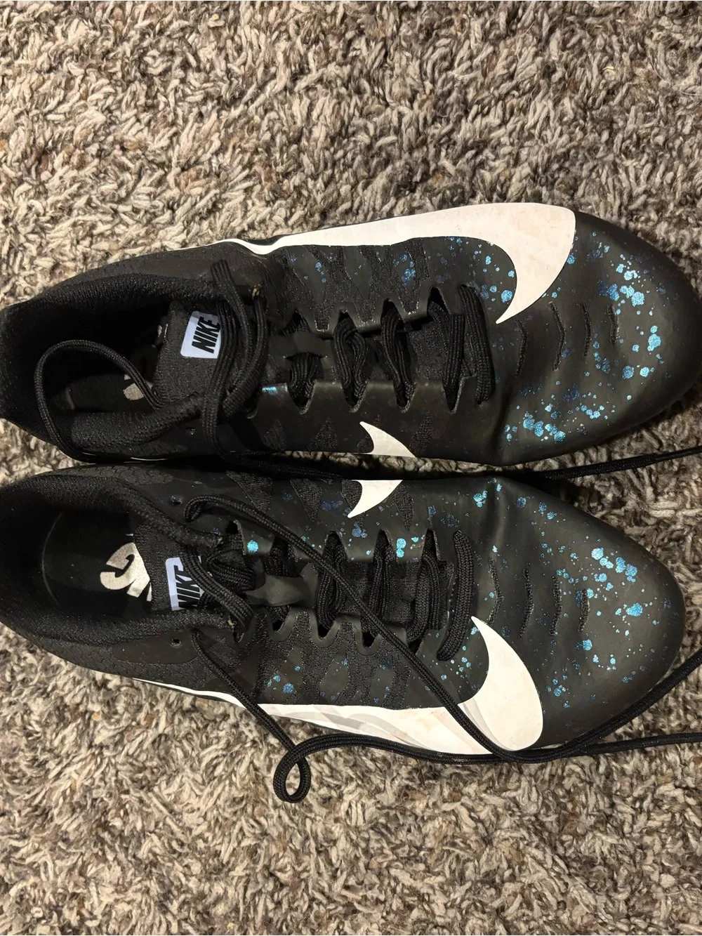 Nike Sprint Black & Blue Speckle Track Spikes